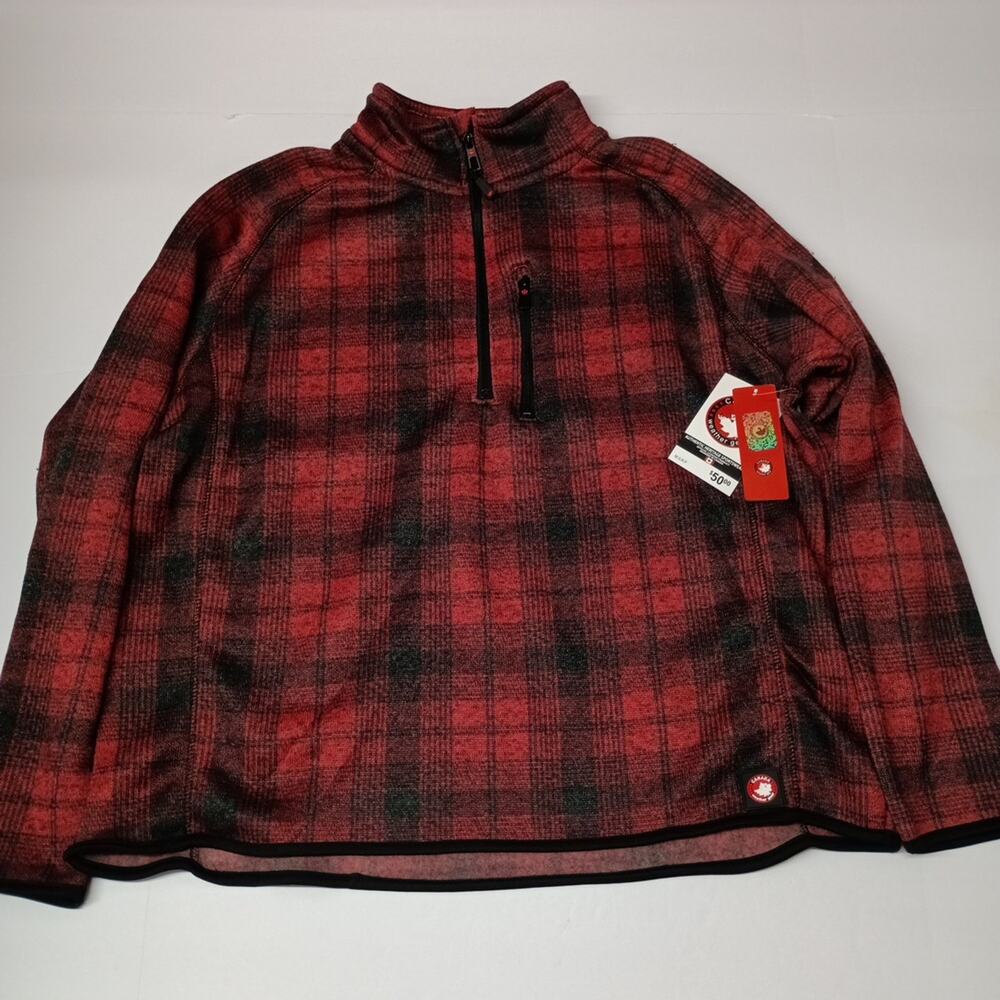 Canada Jacket Shacket Men's 2XL Red Buffalo Plaid‎ 1/4 Zip